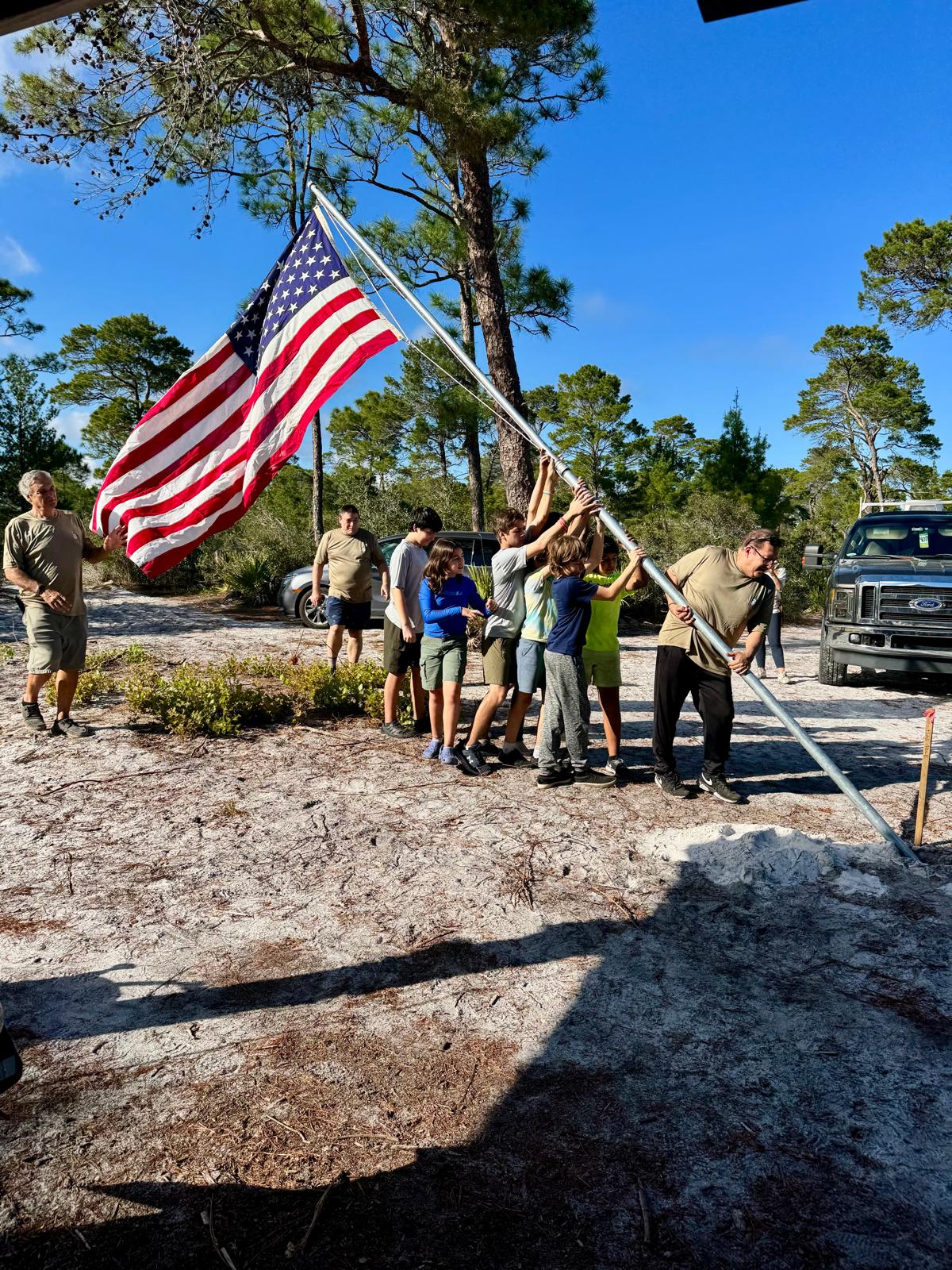 Scouting activity stock image
